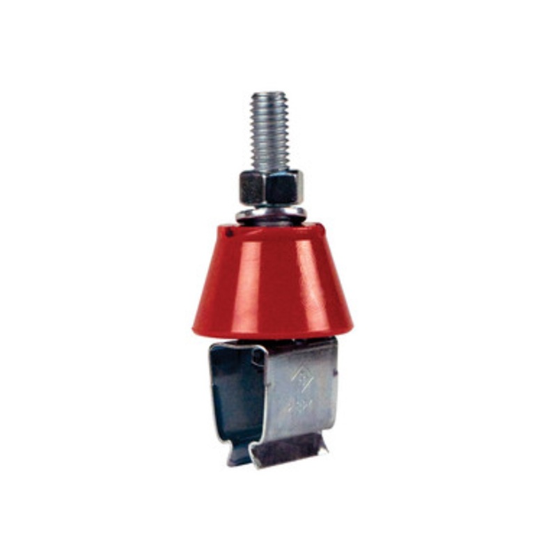 Conductix 8-Bar, Hanger Clamp, Snap-in Spring Steel, w/Insulator, Plated Steel