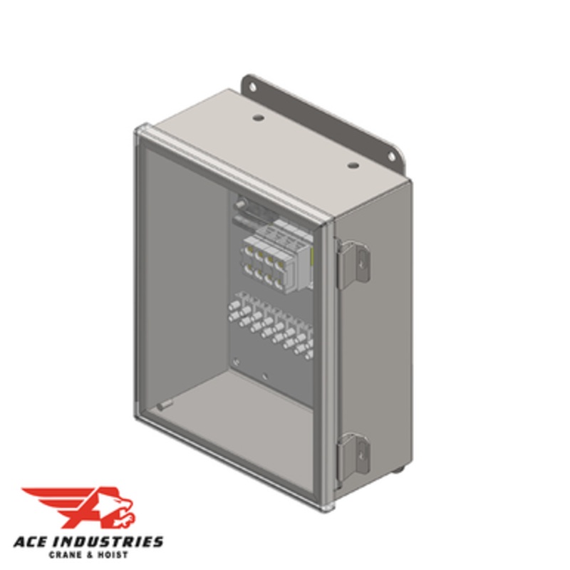 Conductix Junction Box, NEMA 12, with terminals for 12-Pole Control + 4 Power, 10 x 8 x 4 - XA-39362