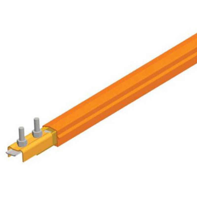 Conductix Safe-Lec 2 Conductor Bar 14.76 ft., 400A Copper, Orange PVC Cover, w/ Splice Joint