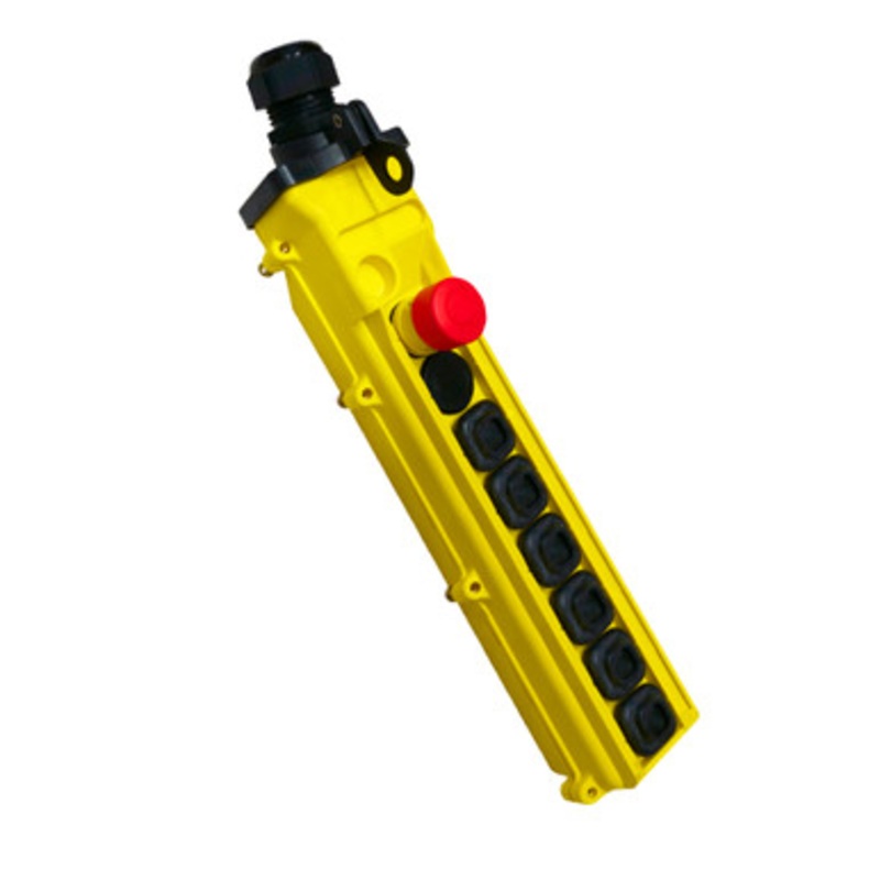 Duct-O-Wire L Series 6-Button - Pendant Station w/Emergency Stop, 3 Motion Deep Profile - One speed