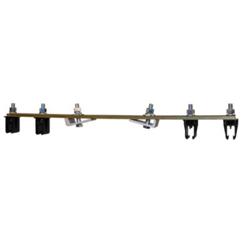 Conductix 8-Bar, Bracket, Web, with Hanger Clamps, 4 Steel Cross-Bolt, 3 inch OC, 15.75 inch L