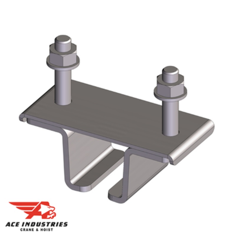 Conductix Standard Duty C-Track Festoon Track Hanger Bracket, For Angle Iron Cross Arm Supports, Stainless Steel, Z-Clamp Style