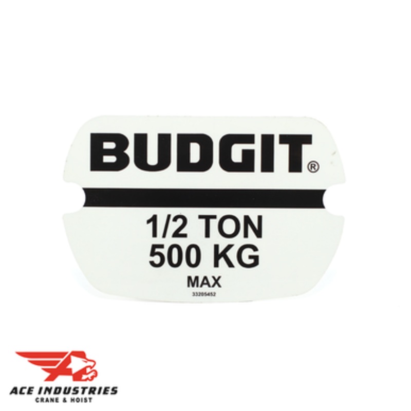 Capacity Label Budgit 1/2 Ton - 33205452