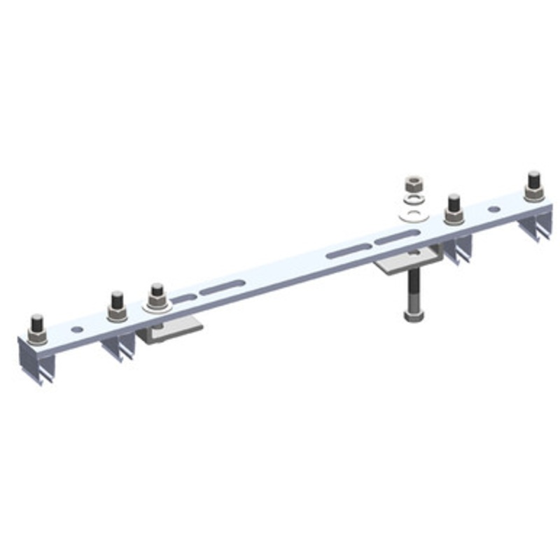 Conductix 8-Bar, Bracket, Flange, with Hanger Clamps, Steel Snap-in, 2+2, 19 3/8 inch L