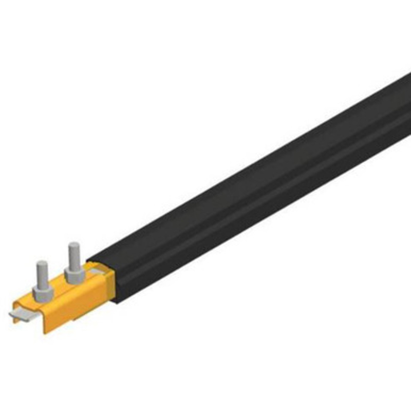 Conductix Safe-Lec 2 Conductor Bar 160A, 14.76 ft. Copper, Black UV Resistant PVC Cover, w/ Splice Joint