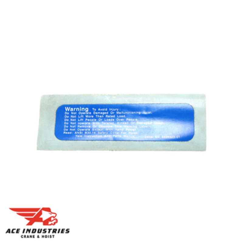 Yale Decal Warning OSHA 1.06 X 3.75 S - 643932301