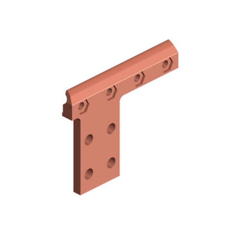 Conductix 8-Bar, Power Feed Component, Stub Half, 4-Hole, Copper