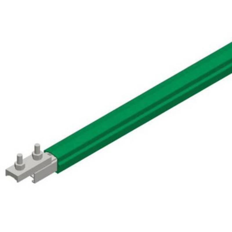 Conductix Safe-Lec 2 Conductor Bar 14.76 ft., 200A AL/SS,  Green PVC Cover, w/ Splice Joint