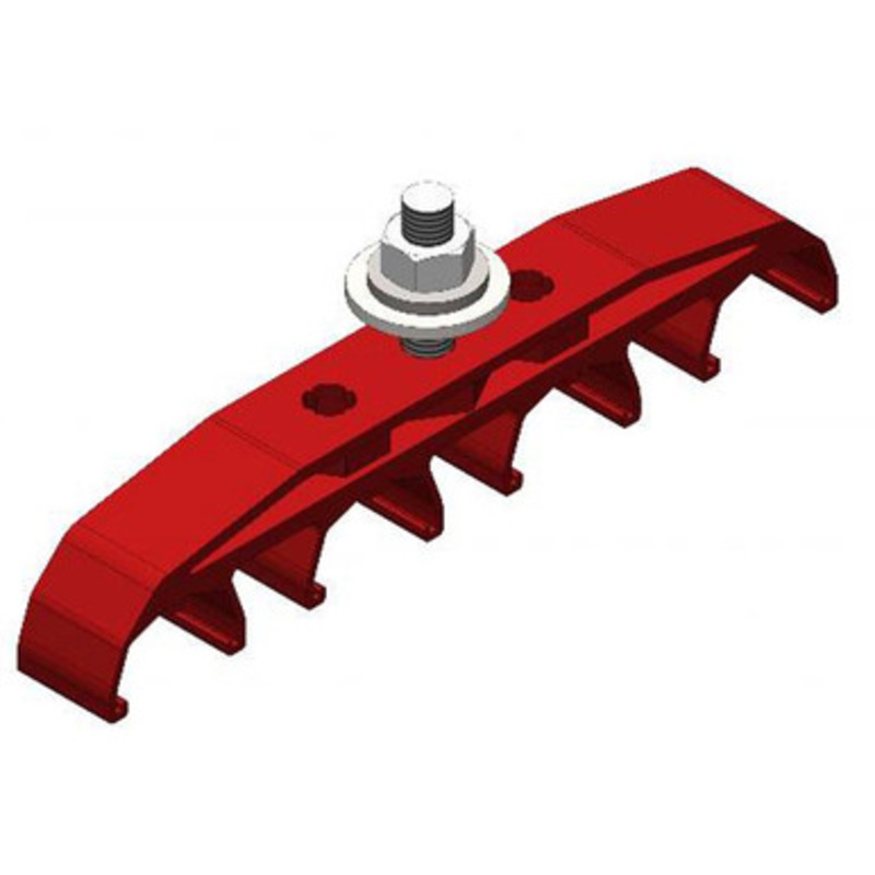 Conductix Safe-Lec 2 Hanger Clamp, 4-Pole, Medium Heat, Red Polycarbonate