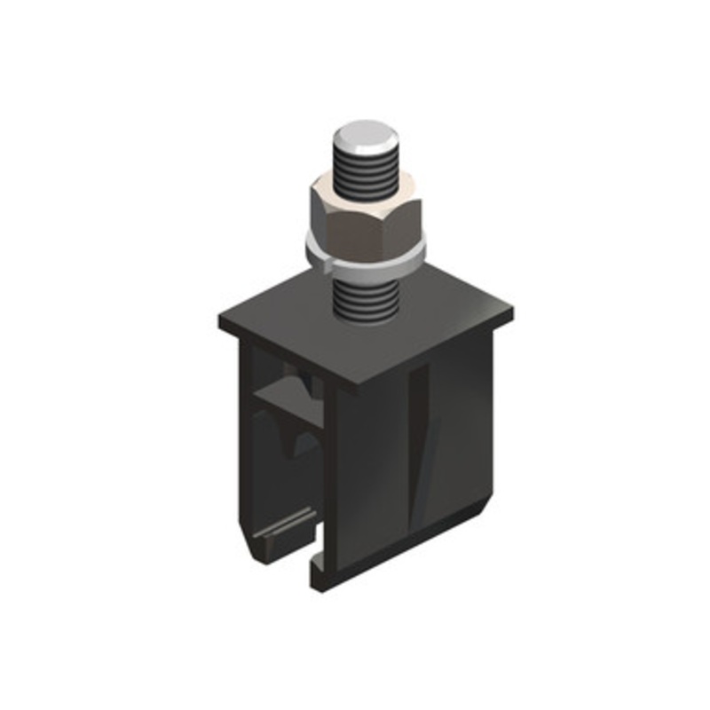 Conductix 8-Bar, Hanger Clamp, Black Polycarbonate, w/o Insulator, Stainless Steel Hdwe