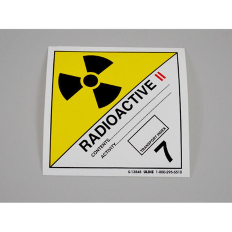 Yellow II Transport Label for Nuclear Density Gauges (2/Pk)