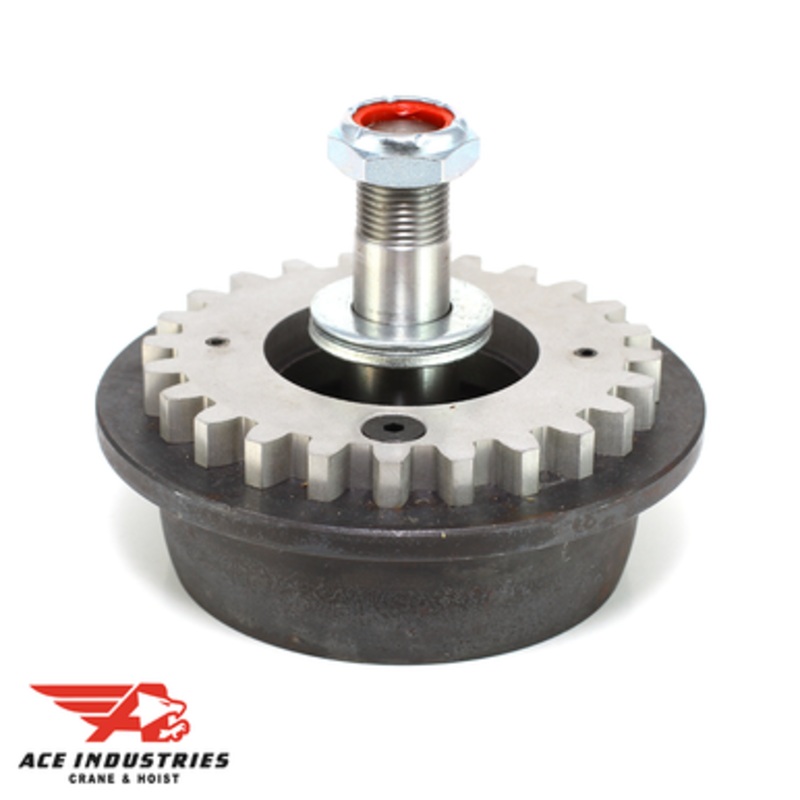 Coffing Wheel Assembly, Geared, Dual-Tread, (35,75,100 & 150 FPM) - 45JG1G 1