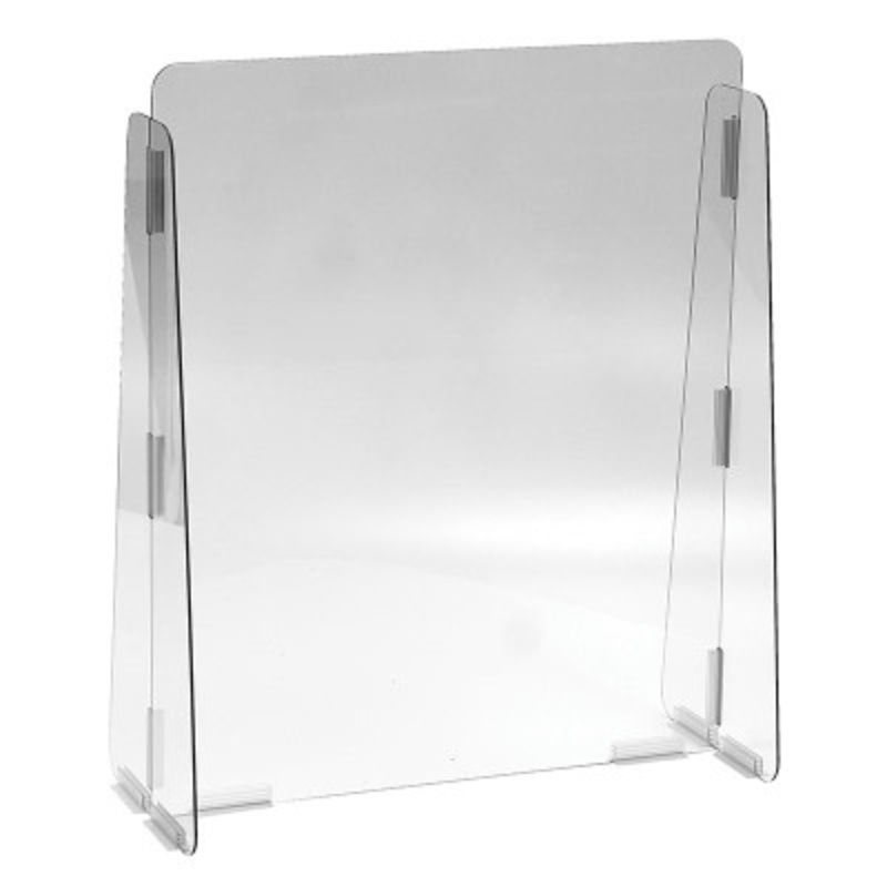 1/4in Cashier Guard 23 x 28in, Please Practice Safe Distancing