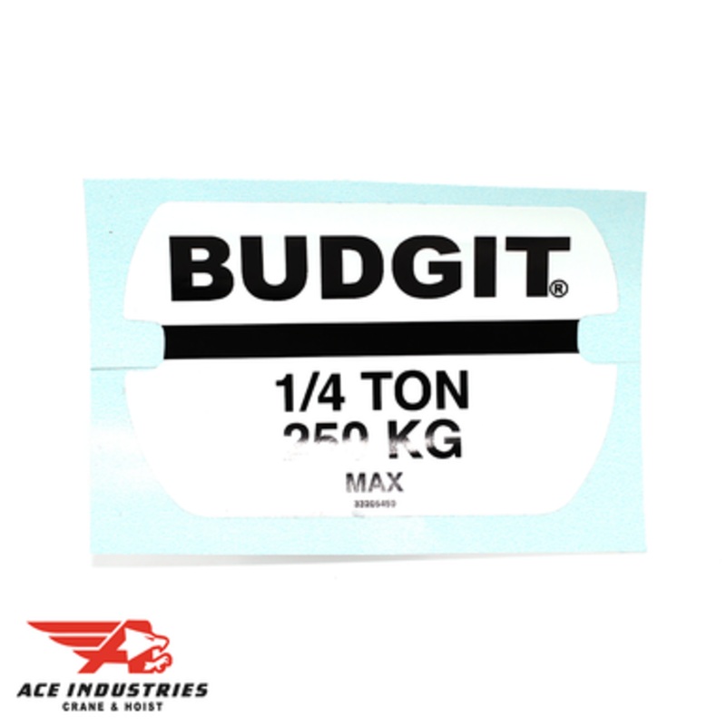 Capacity Label Budgit 1/4 Ton - 33205450