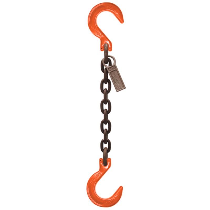 SO 5/8 Single Leg 18,100 lb. WLL, 2-Hooks, Grade 80 Chain Sling