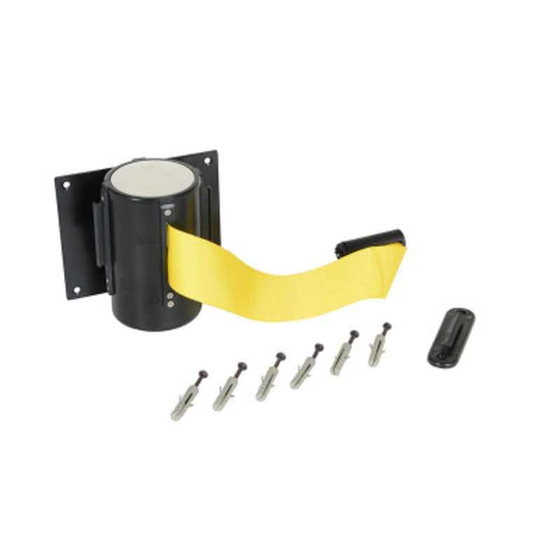 Wall Mounted Guidance Barrier 15 Ft., Yellow Fabric Web