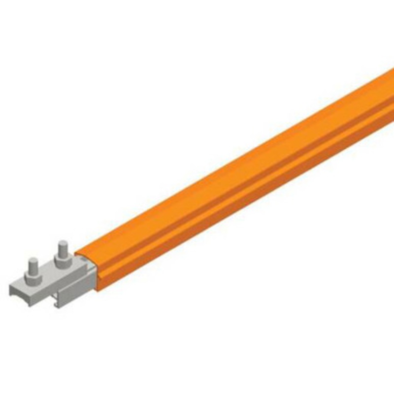 Conductix Safe-Lec 2 Conductor Bar 14.76 ft., 200A AL/SS, Orange PVC Cover, w/ Splice Joint