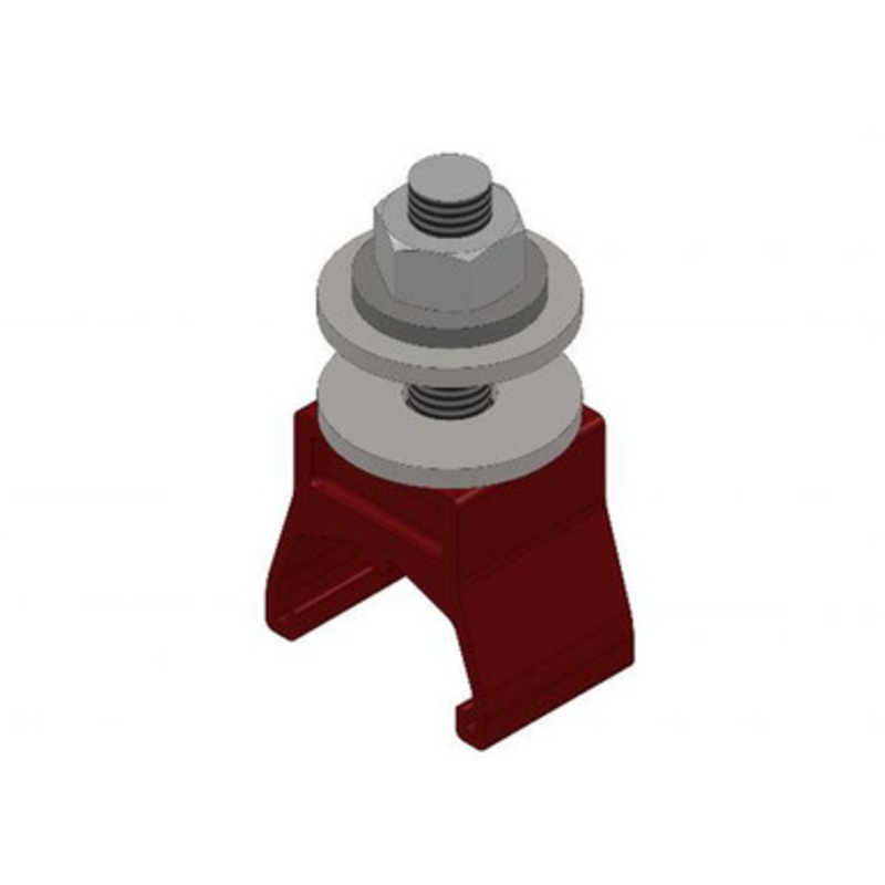 Conductix Safe-Lec 2 Hanger Clamp, 1-Pole, Medium Heat, Red Polycarbonate