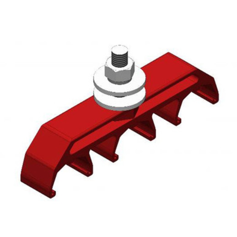 Conductix Safe-Lec 2 Hanger Clamp, 3-Pole, Medium Heat, Red Polycarbonate