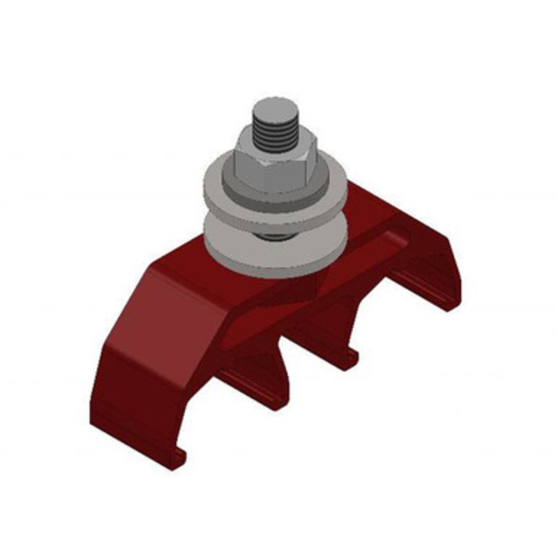 Conductix Safe-Lec 2 Hanger Clamp, 2-Pole, Medium Heat, Red Polycarbonate