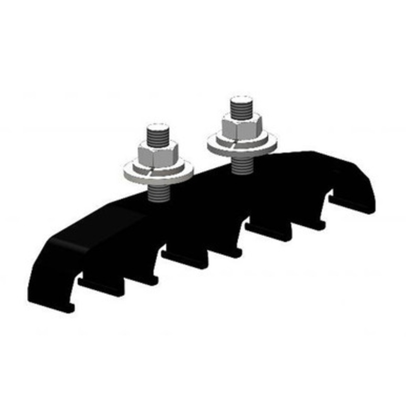 Conductix Safe-Lec 2 Hanger Clamp, 4-Pole, Lateral Mount, 2-Bolt, Std Heat, Black Acetyl