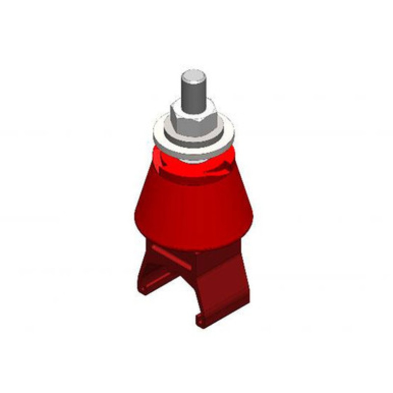 Conductix Safe-Lec 2 Hanger Clamp, 1-Pole, Medium Heat, Red Polycarbonate, With Insulator