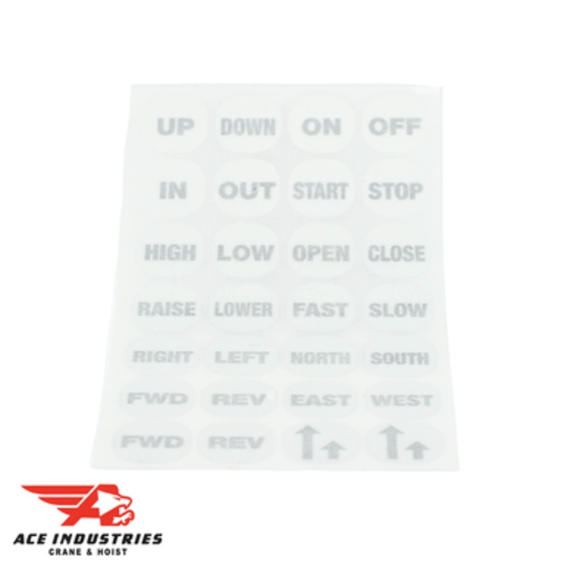 Duct-O-Wire PPS-BC Legend Plate Sheet