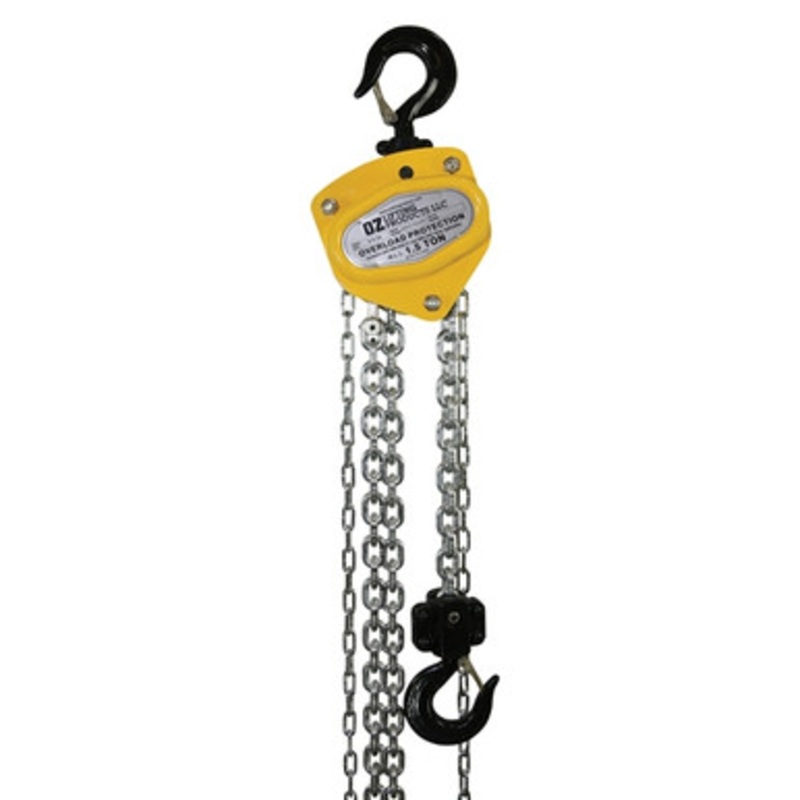 OZ Premium 1-1/2 Ton Hand Chain Hoist w/Overload Protection