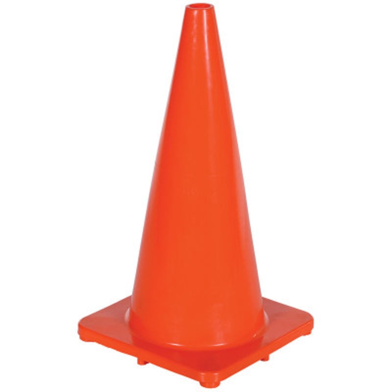 100% PVC Standard Duty Traffic Cone 27-1/2in Height, Orange