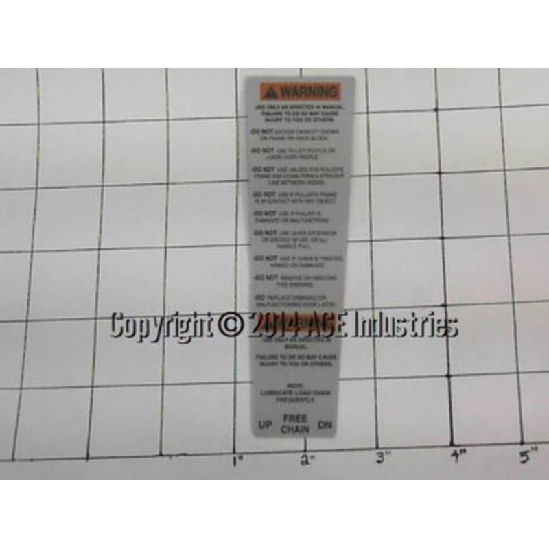 CM Warning Label 640-183, 40975