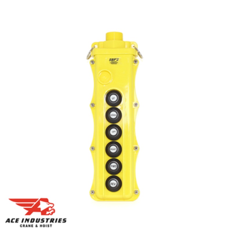 Magnetek SBP2 Pendant, 6-Button All Single-Speed Pushbutton Station