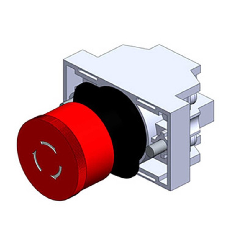 Conductix 80 Series, Push Lock Twist-Release Mushroom w/2 Normally Open Contact Switch