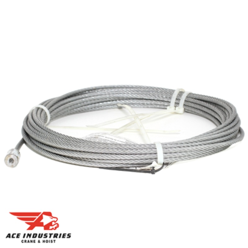 Rope and Thimble Assembly (Single Reeved Models) 1/2 and 1 Ton (1/4 Dia. Rope) 25' Lift 20020926