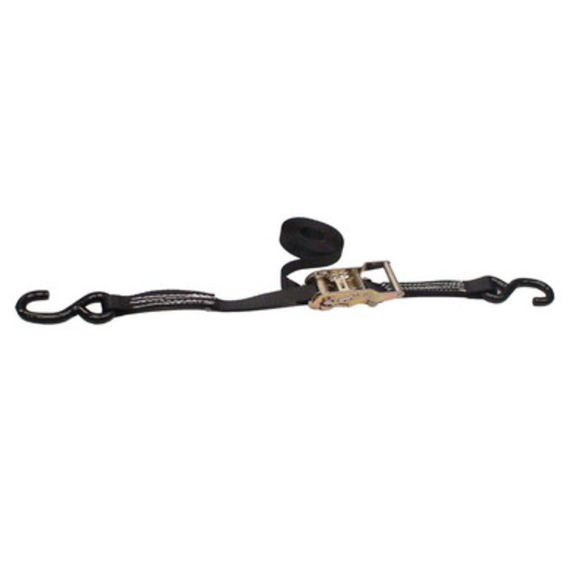 Stren-Flex 1 x 15ft Ratchet Tie-Down Assembly w/ Vinyl Coated S-Hooks