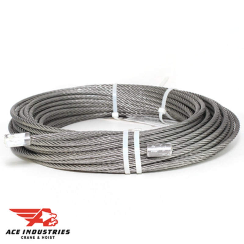 Rope and Thimble Assembly (Single Reeved Models) 5 Ton (5/16 Dia. Rope) 20' Lift 20795456