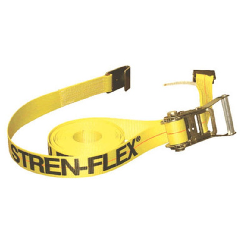 Stren-Flex 2 x 27ft Ratchet Tie-Down Assembly w/ Flat Hooks