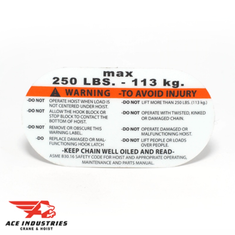 Capacity Warning Label (1157)