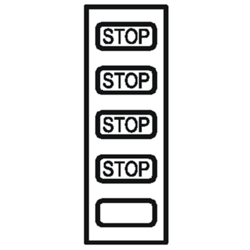 Conductix 80 Series Pendant, Mushroom Switch Legend Labels