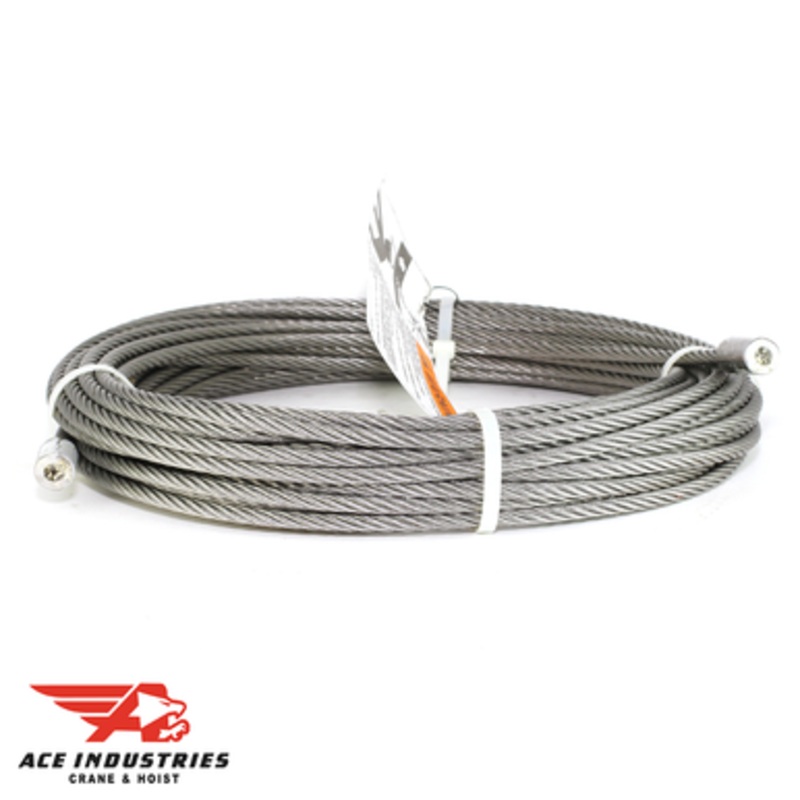 Rope and Thimble Assembly (Single Reeved Models) 2 Ton (5/16 Dia. Rope) 40' Lift 20795427