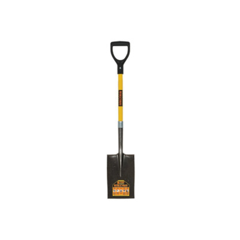 #2 Rear Roll Step Garden Spade, 29in Yellow Handle, D-Grip