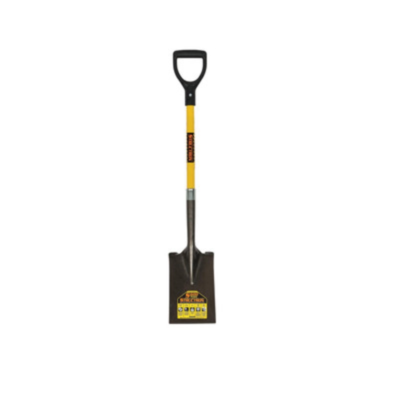 #2 Front Turn Step Garden Spade, 29in Yellow Handle, D-Grip