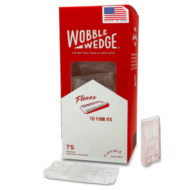 Wobble Wedges 5075, Flexible Clear Plastic Shims (Case of 900)