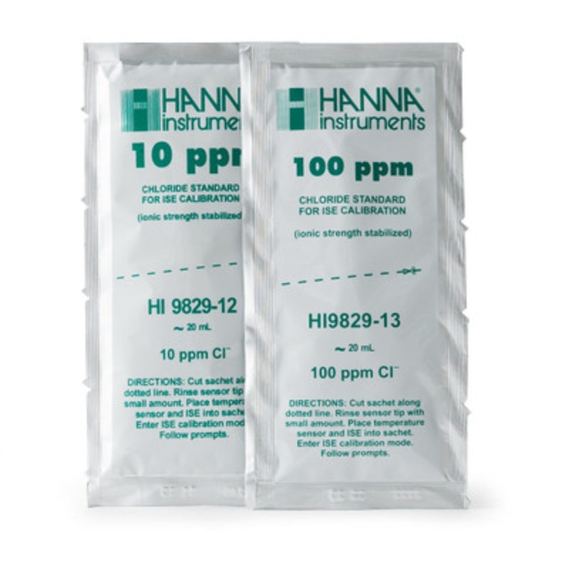 10 ppm and 100 ppm Chloride Calibration Stand Sachets