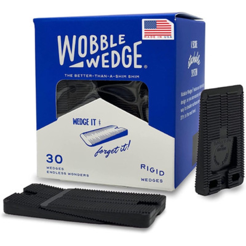 Wobble Wedges 2030, Rigid Black Plastic Shims (Case of 720)
