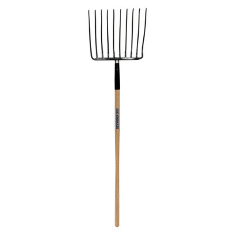 10 Tine Forged Ensilage Fork, 48in Wood Handle