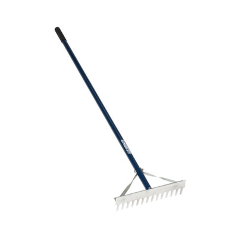 14in Horse Trailer Rake, 50in Blue Aluminum Handle