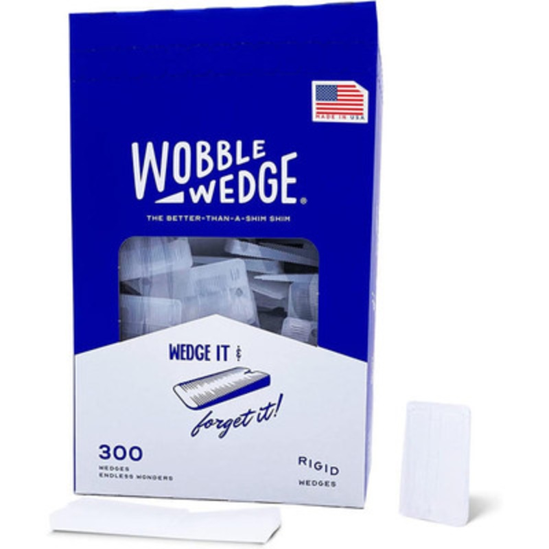 Wobble Wedges 300, Rigid Translucent Plastic Shims (Case of 1800)