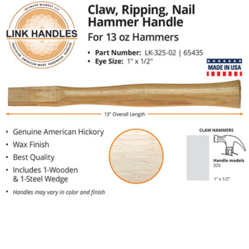 13in Claw Hammer Handle for 13oz Hammers