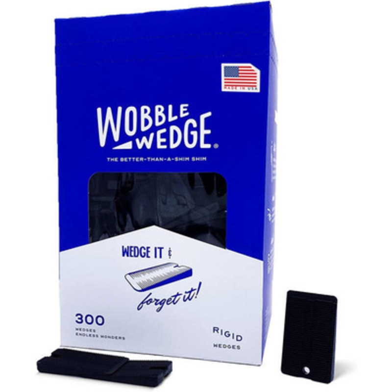 Wobble Wedges 2300, Rigid Black Plastic Shims (Case of 1800)