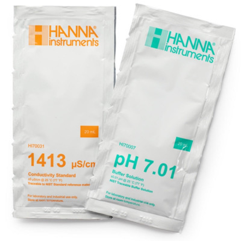 1413 microsecond/cm and pH 7.01 Sachets COA (20 x 20 mL)